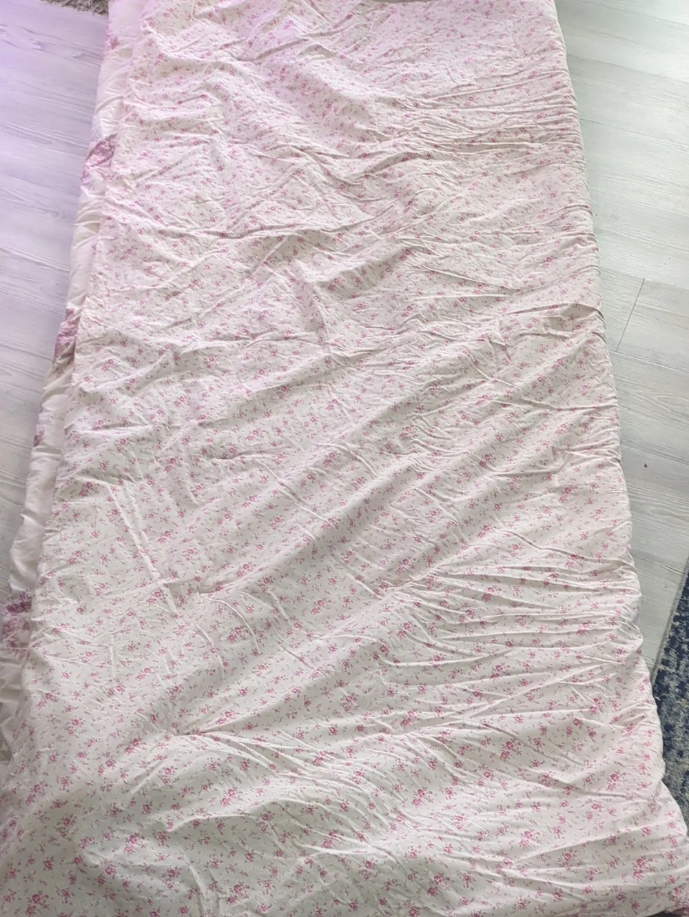 Simply Shabby Chic Queen Comforter Pink Floral Cottagecore Cotton Damaged Craft